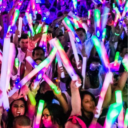 led foam batons crowded dancefloor 440x440px